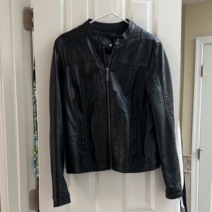 Apt. 9 Women's Black Faux Leather Moto Jacket